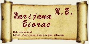 Marijana Biorac vizit kartica